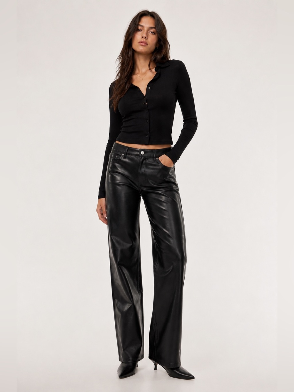 Wilfred The Melina Vegan Leather Pants Black Size 6 High Rise